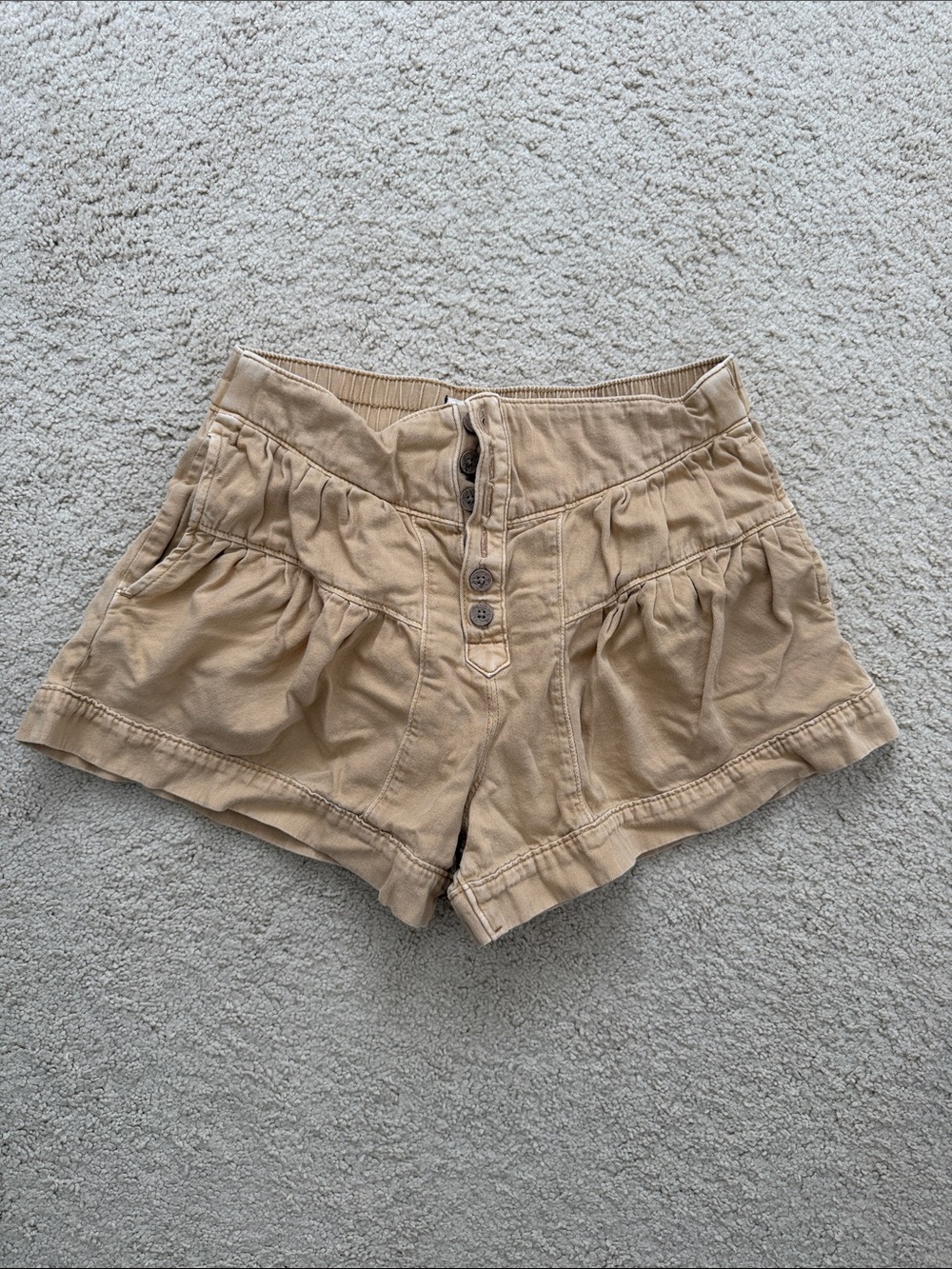 Free People We The Free High-Rise Fleur Tan Shorts